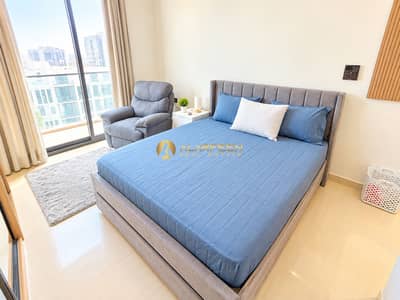 Studio zum Miete in Jumeirah Village Circle (JVC), Dubai - Scandinavian Bedroom with Urban View. png Studio zum Miete in Jumeirah Village Circle (JVC), Dubai - Scandinavian Bedroom with Urban View. png