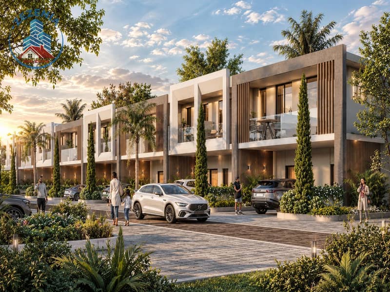 6 Golden-Hour Modern Townhouse Row. png