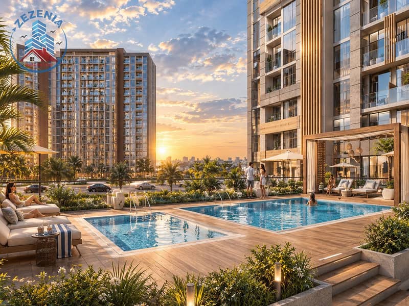 5 Luxury Pool Deck at Sunset. png