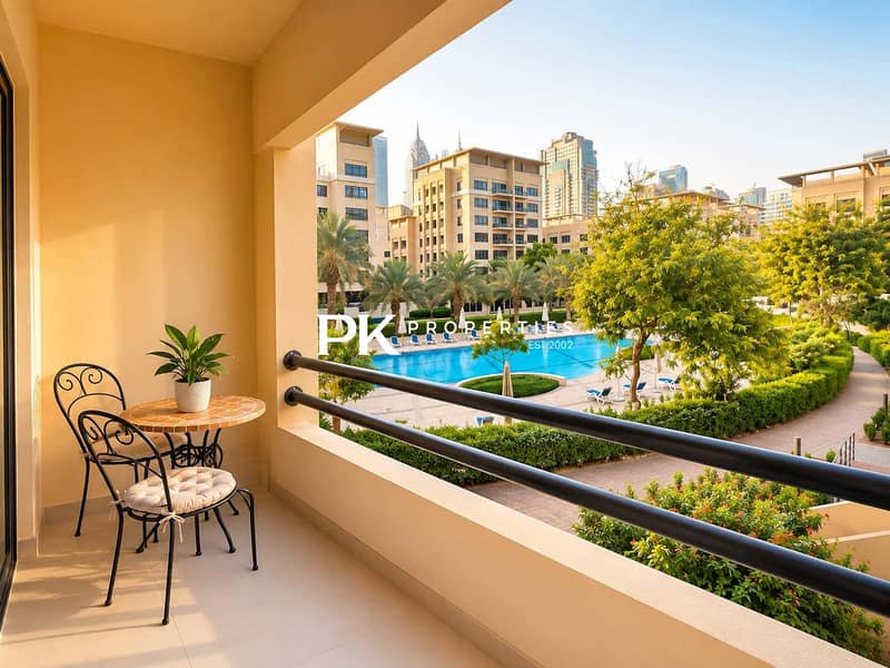 25 Elegant 3BR Apartment in Dubai Greens with Garden View