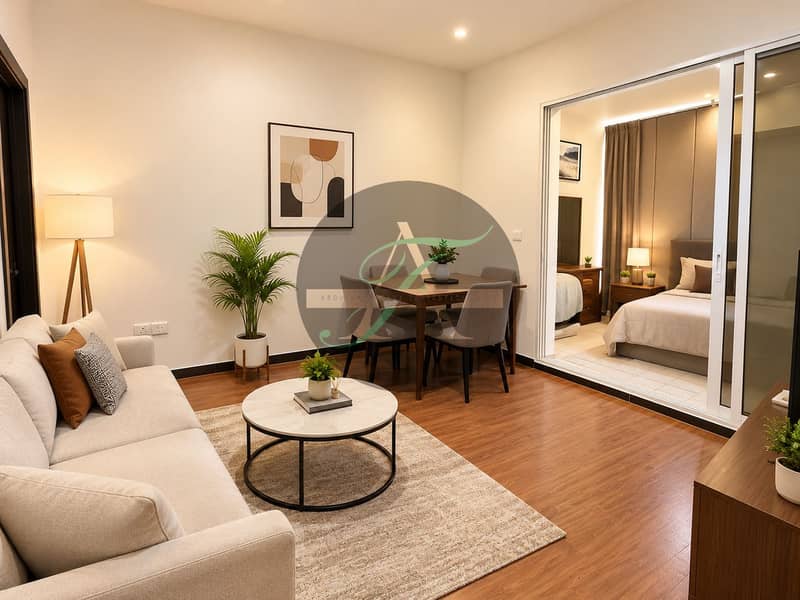 3 Modern Apartment Living and Dining Space. png