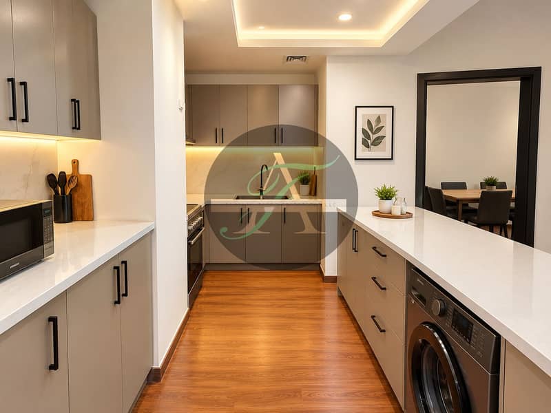 5 Warm Modern Galley Kitchen. png