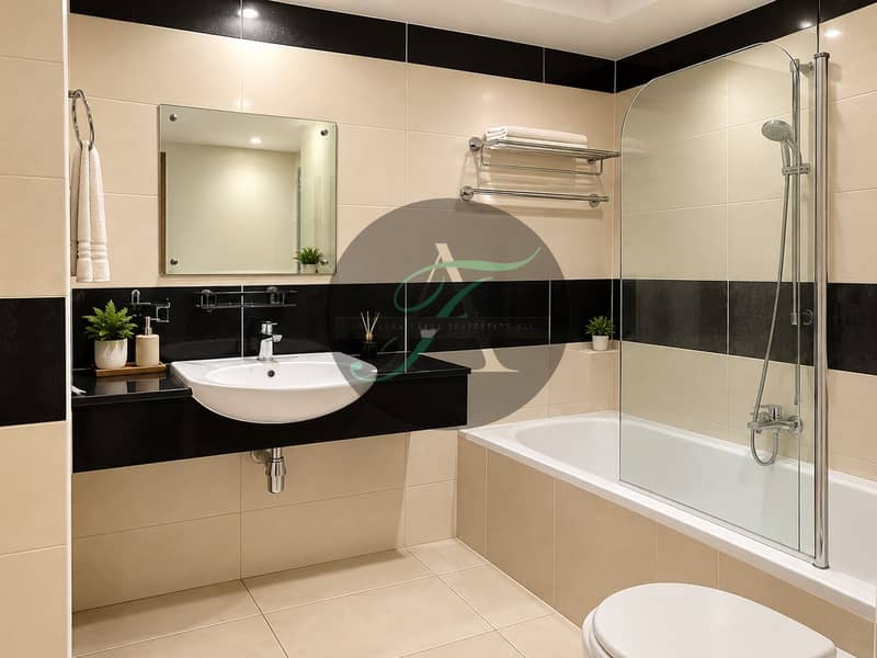 4 Modern Beige and Black Spa Bathroom. png