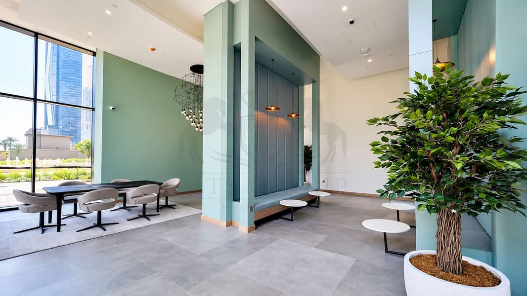 15 Modern Teal Lounge with City Views. png