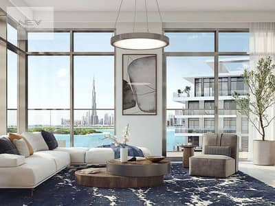 迪拜溪港， 迪拜 1 卧室公寓待售 - 01_Living_Room_Panoramic. jpg