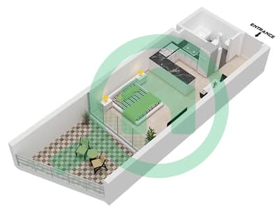 Binghatti Views - Plano de planta de Estudio Apartamento Tipo/unidad 03 / UNIT 15 FLOOR 2