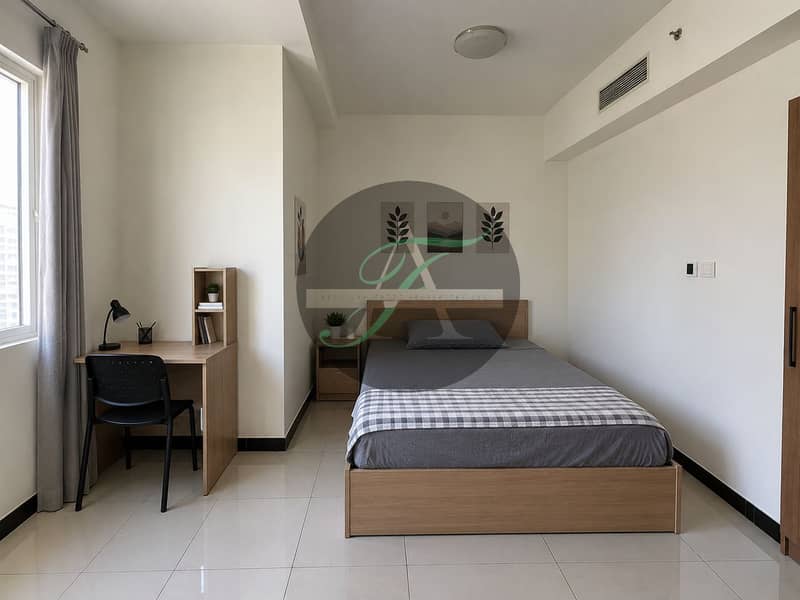 Minimal Modern Bedroom with Study Corner. png Minimal Modern Bedroom with Study Corner. png