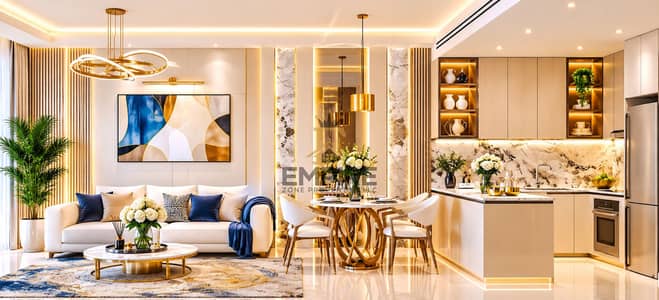 迪拜公寓大楼， 迪拜 2 卧室公寓待售 - Warm Luxury Open-Plan Interior. png