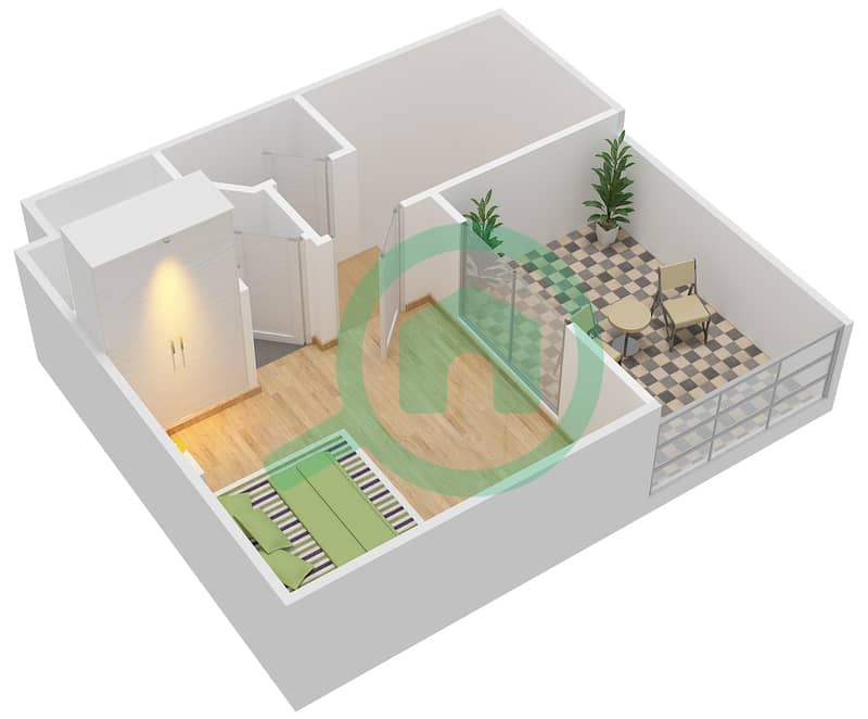 المخططات الطابقية لتصميم النموذج A فیلا 3 غرف نوم - إيريكا Second Floor interactive3D