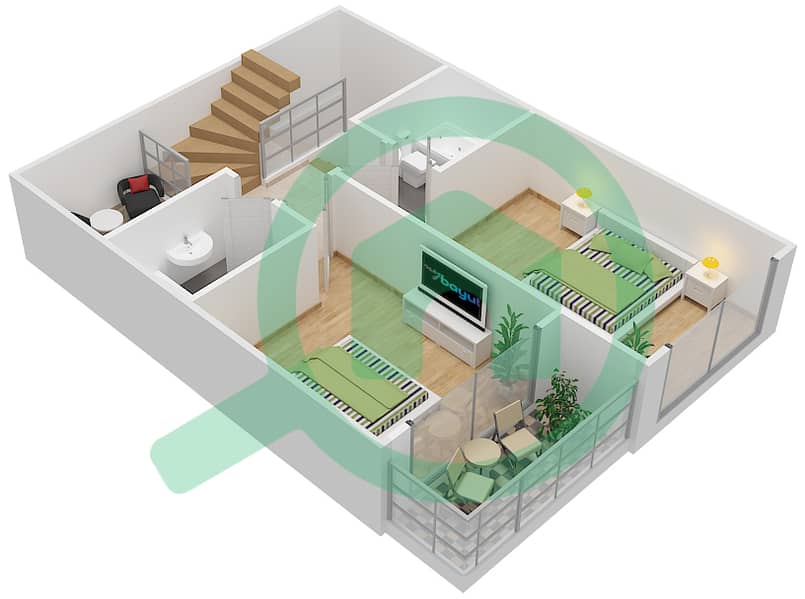 المخططات الطابقية لتصميم النموذج 4 فیلا 4 غرف نوم - كاميليا interactive3D