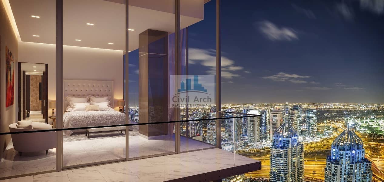 位于迪拜码头，滨海之门，滨海之门1号 4 卧室的顶楼公寓 5500000 AED - 4552336