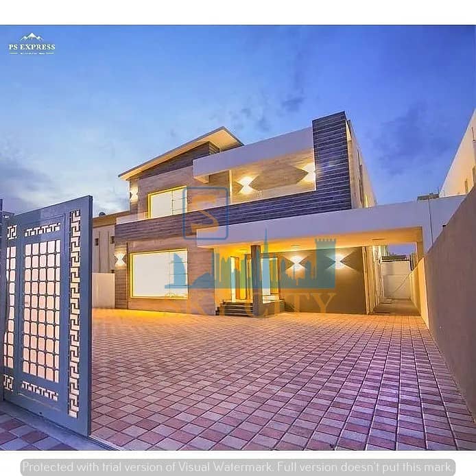 Modern villa, elegant design, Al Rawda For sale, opposite the Saudi German Hospital and Choueifat School, less than 10 minutes away from Sharjah International Airport