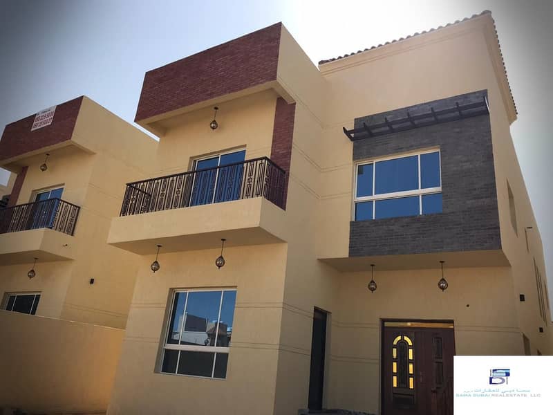 Modern European design villa overlooking the main road and close to all services in the finest areas of Ajman (Al Zahra) for freehold for all nationalities
