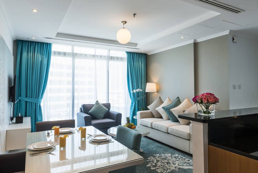 位于迪拜码头，珍娜滨海酒店公寓 2 卧室的酒店式公寓 9000 AED - 4405942