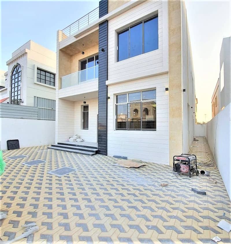 Classic luxury villa, personal finishing, great location opposite Ajman Academy, Saudi German Hospital and Carrefour, with large banking facilities