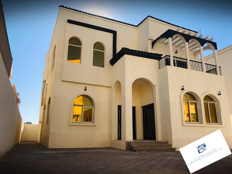 Modern design villa at an economic price, close to Ajman Academy in the most prestigious areas of Ajman (Al Mowaihat), freehold for all nationalities
