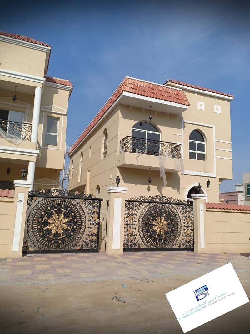 Villa Corner modern design with economic price and close to Ajman Academy in the most prestigious areas of Ajman (Al Mowaihat) for freehold for all nationalities