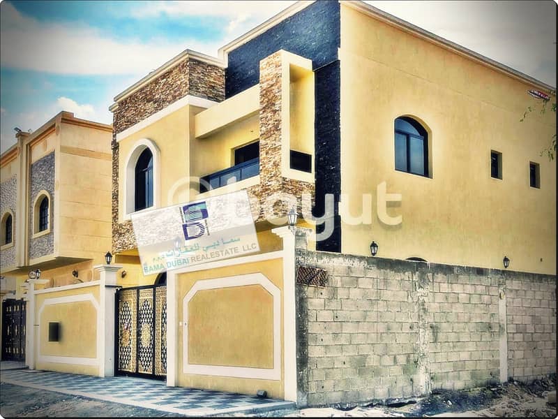 Modern Arab design villa and close to all services in the finest areas of Ajman (Jasmine) for freehold for all nationalities