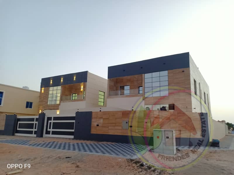 Villa for sale in Ajman European design, personal building, super deluxe finishing directly from the owner with bank financing