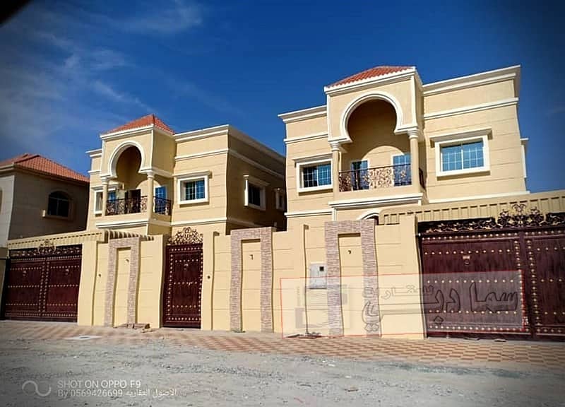 Villa for sale Super Deluxe finishes freehold for all nationalities opposite the mosque directly behind Nesto and a minute from Sheikh Mohammed bin Zayed Street