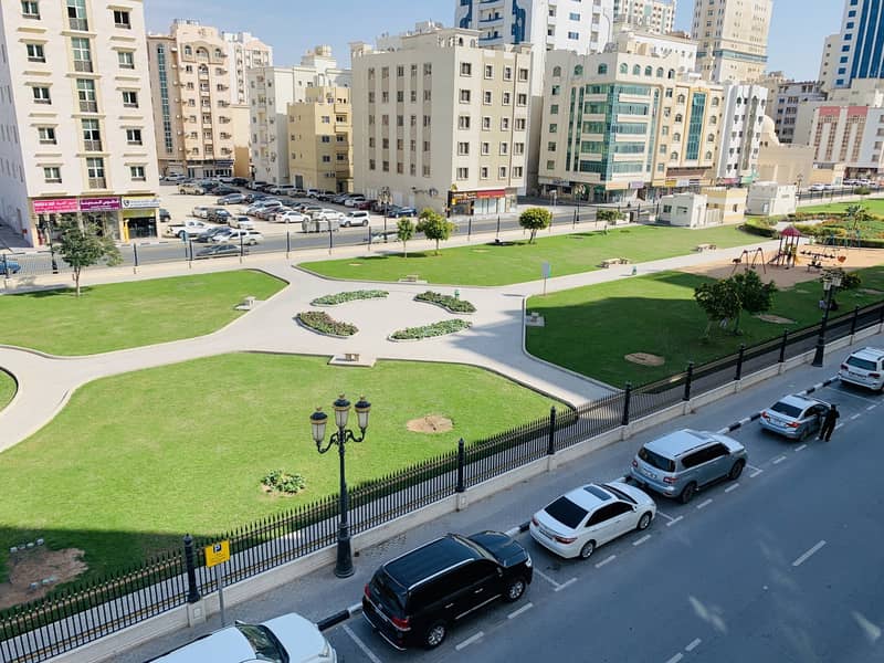 Nice park view close to cornich faimly tower 370 sqft studio rent only 12000 Al Mujarrah area