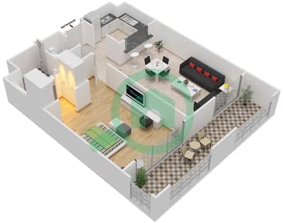 Ansam 1 - 1 Bed Apartments Type B-Ansam 4 Floor plan