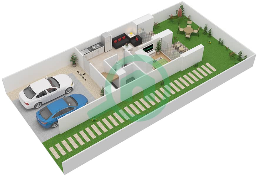المخططات الطابقية لتصميم الوحدة R4T-EM فیلا 4 غرف نوم - فيلات صحارى interactive3D