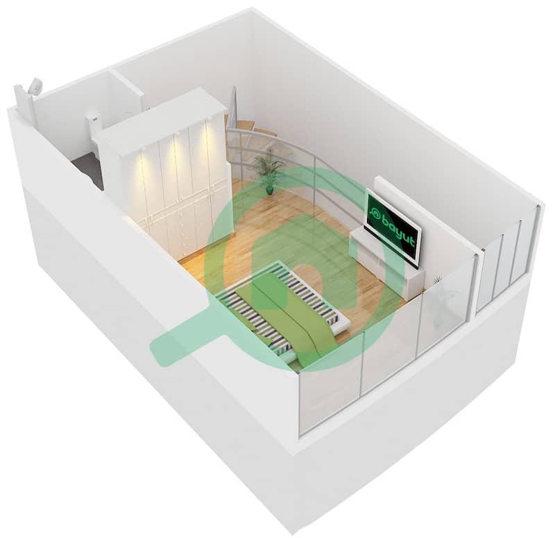 Concorde Tower - 1 Bedroom Apartment Unit 1 FLOOR 43,44 Floor plan interactive3D