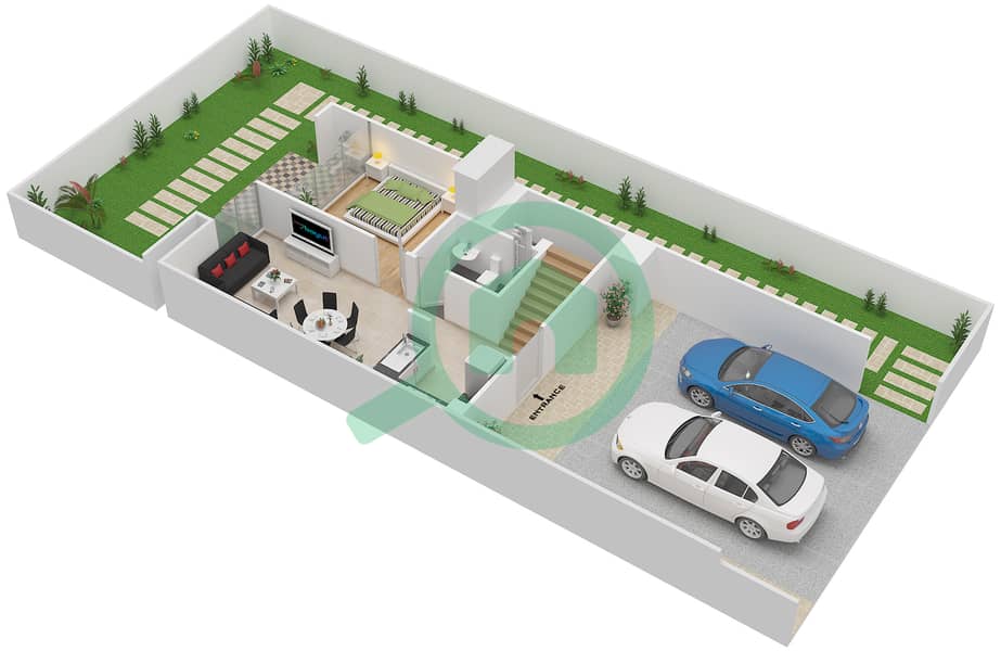 Victoria - 4 Bedroom Villa Type R4-EM, R4-EE Floor plan interactive3D