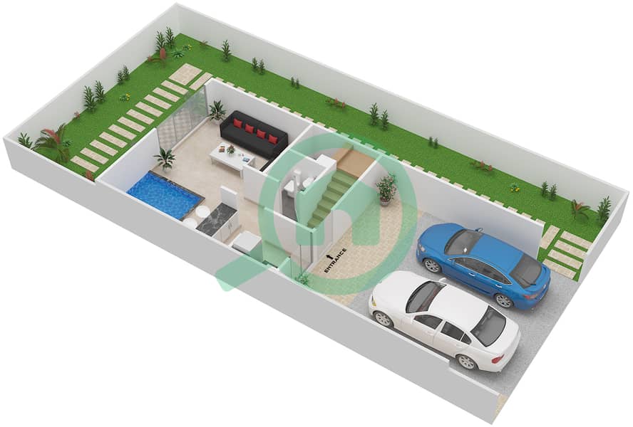 维多利亚住宅区 - 1 卧室别墅类型RJ-EE, RJ-EM戶型图 interactive3D