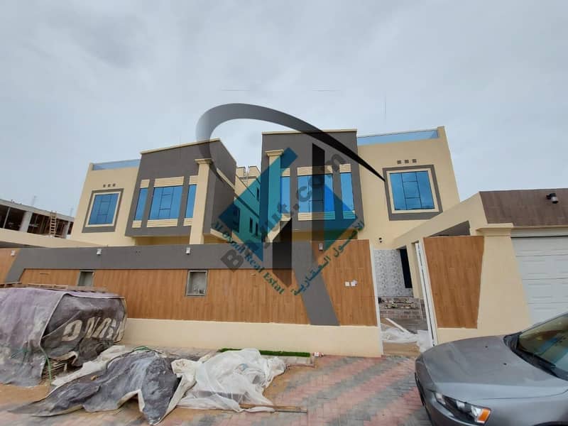 Luxury design villa, large area, close to all services, the finest areas of Ajman (Al Yasmeen), freehold for all nationalities