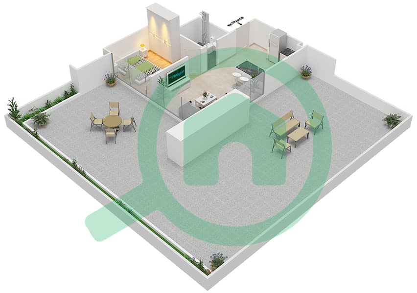 Azizi Riviera 21 - 1 Bedroom Apartment Type/unit 1A \ 08 FLOOR-1 Floor plan interactive3D