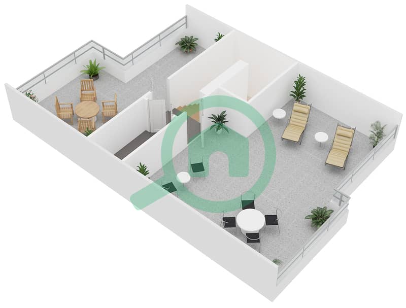 Aquilegia - 3 Bedroom Villa Type RC1-EE Floor plan interactive3D