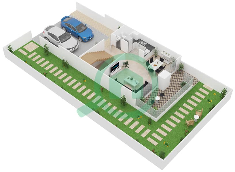 Aquilegia - 3 Bedroom Villa Type RCB-EE Floor plan interactive3D