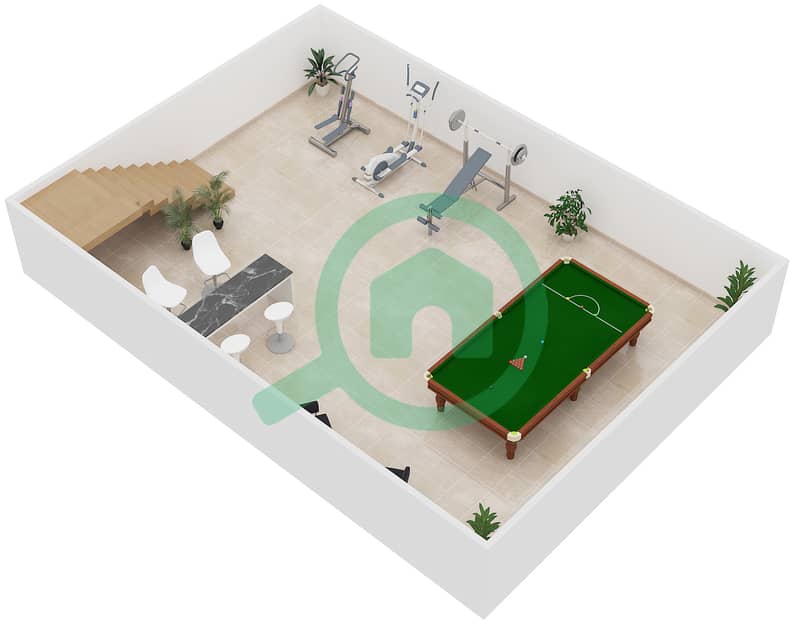 Aquilegia - 3 Bedroom Villa Type RCB-EE Floor plan interactive3D