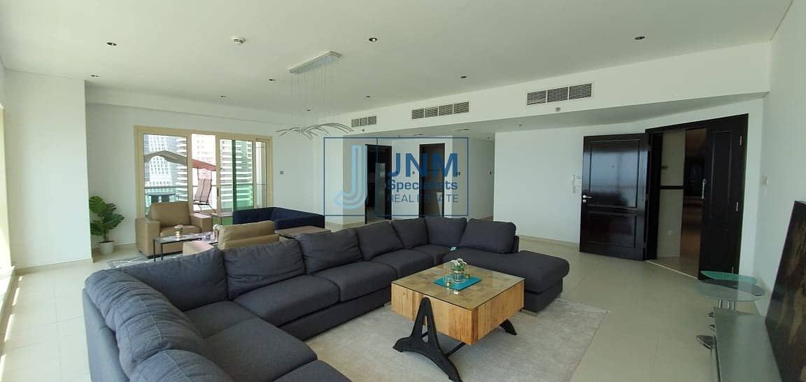 Prestigious Penthouse Full Sea View 4BR + Maids | Furnished