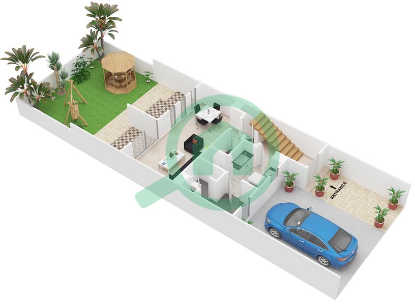 达马克山庄2号（达马克阿克雅） - 3 卧室别墅类型RH-MT戶型图 interactive3D