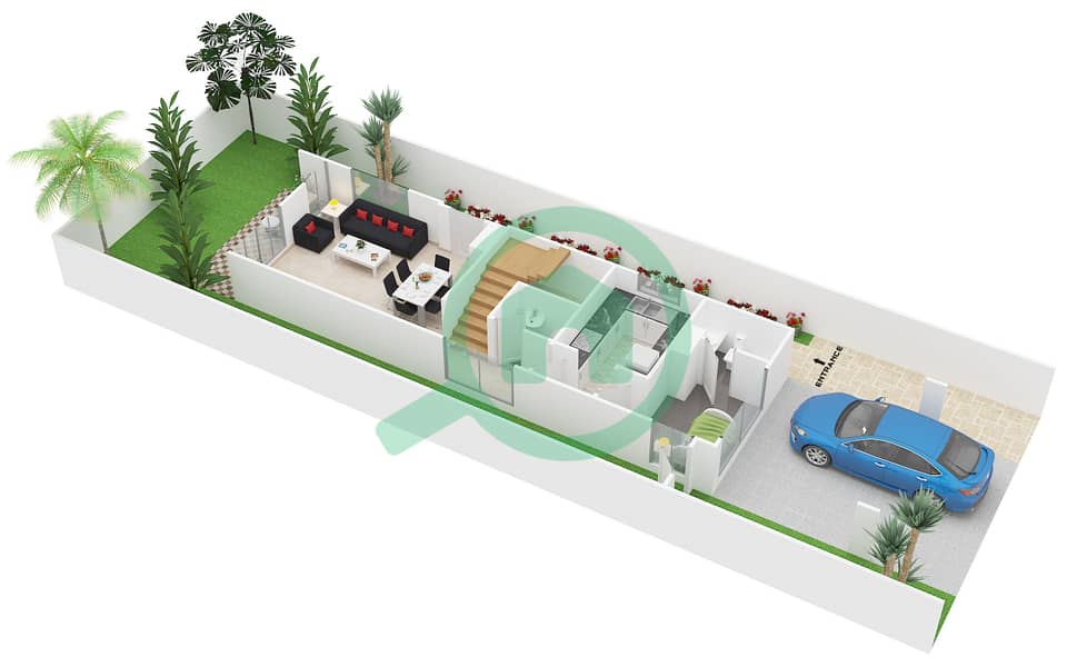 达马克山庄2号（达马克阿克雅） - 3 卧室别墅类型V2-S2戶型图 interactive3D
