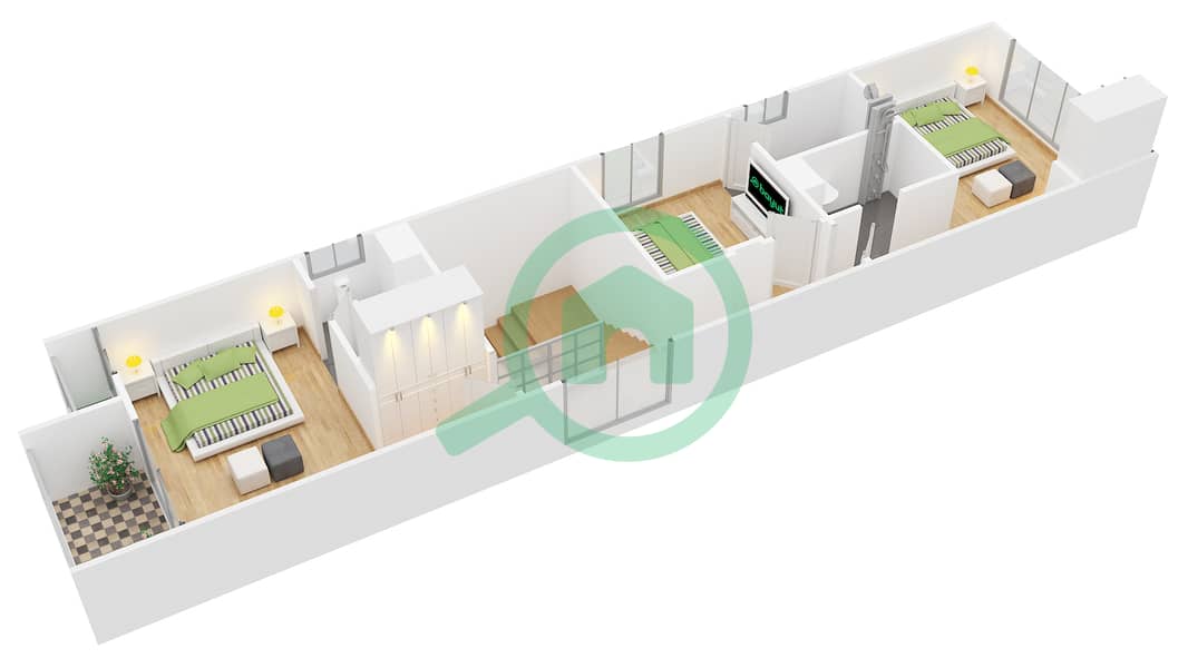 达马克山庄2号（达马克阿克雅） - 3 卧室别墅类型V2-S2戶型图 interactive3D