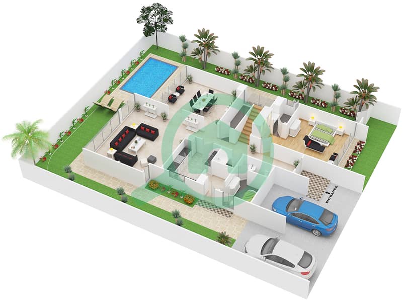 达马克山庄2号（达马克阿克雅） - 6 卧室别墅类型V3戶型图 interactive3D