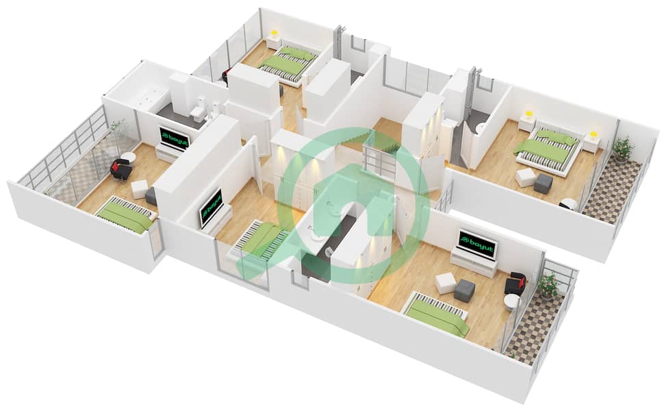 Casablanca Boutique Villas - 6 Bedroom Villa Type V3 Floor plan interactive3D