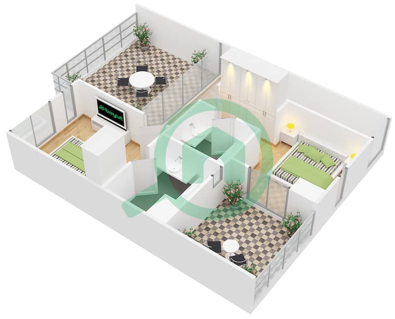 达马克山庄2号（达马克阿克雅） - 5 卧室别墅类型XX-B戶型图 interactive3D