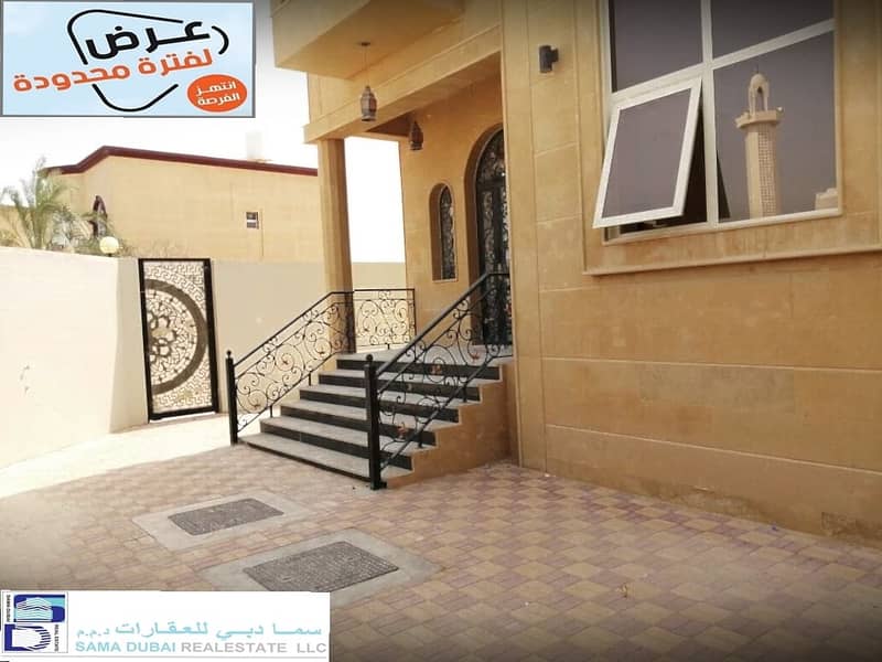 Wonderful design villa large area and close to Ajman Academy and all services in the finest areas of Ajman (Al Mowaihat) for rent for all nationalities