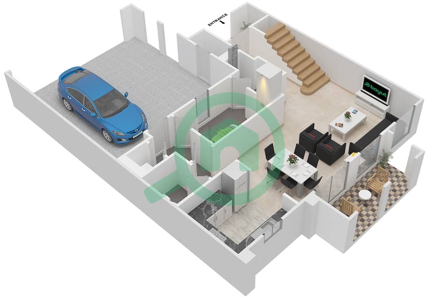 Мира Оазис 3 - Апартамент 3 Cпальни планировка Тип D interactive3D