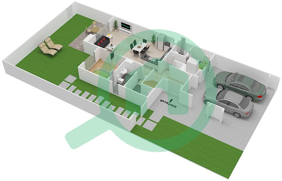 Safi Townhouses - 4 Bedroom Townhouse Type 14 Floor plan interactive3D