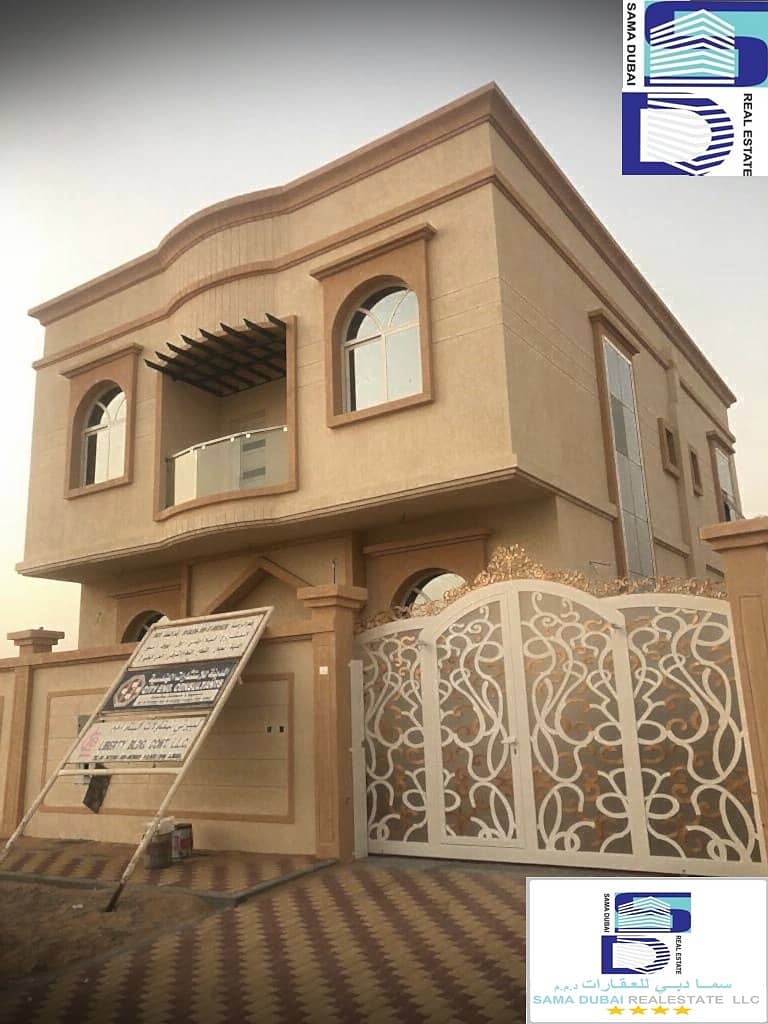 Wonderful and unique design villa suitable space and close to the mosque and all services in the finest areas of Ajman (Al Helio) freehold for all nationalities