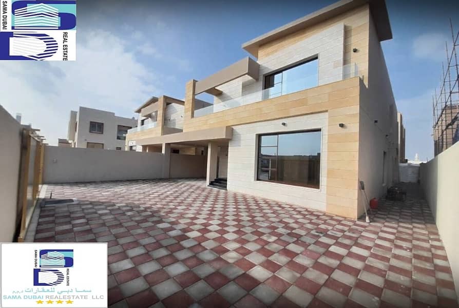 European design villa, large area, close to all services, the finest areas of Ajman (Al Rawda), freehold for all nationalities