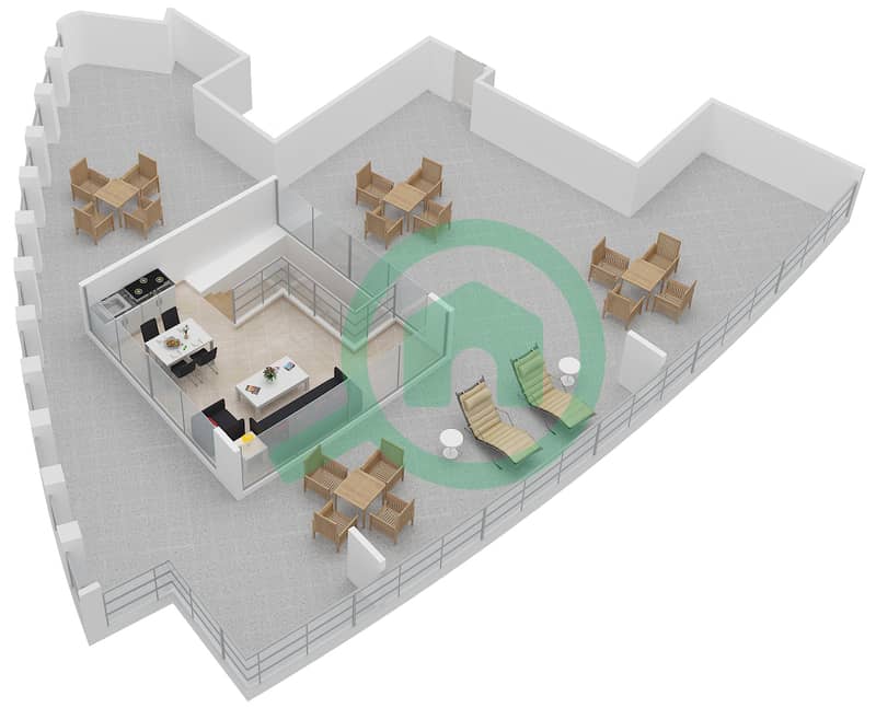 Burj Vista 2 - 4 Bedroom Penthouse Unit 1 Floor plan interactive3D