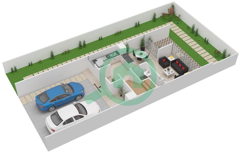 Albizia - 3 Bedroom Villa Type RR-EE Floor plan interactive3D