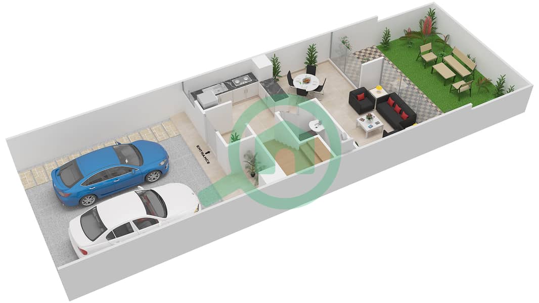Albizia - 3 Bedroom Villa Type RR-M Floor plan interactive3D